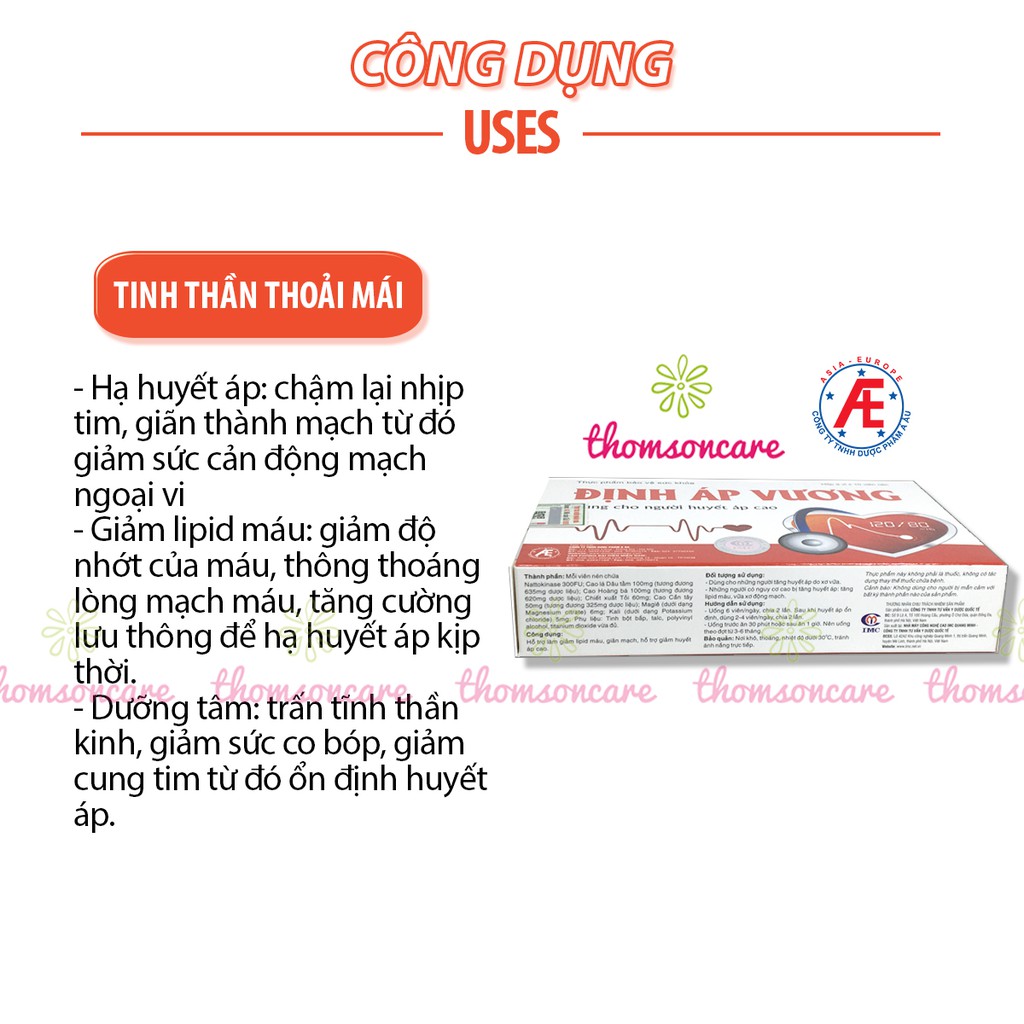 Định Áp Vương - hỗ trợ hạ huyết áp ở người huyết áp cao từ thảo dược, Nattokinase, lá dâu và dầu tỏi