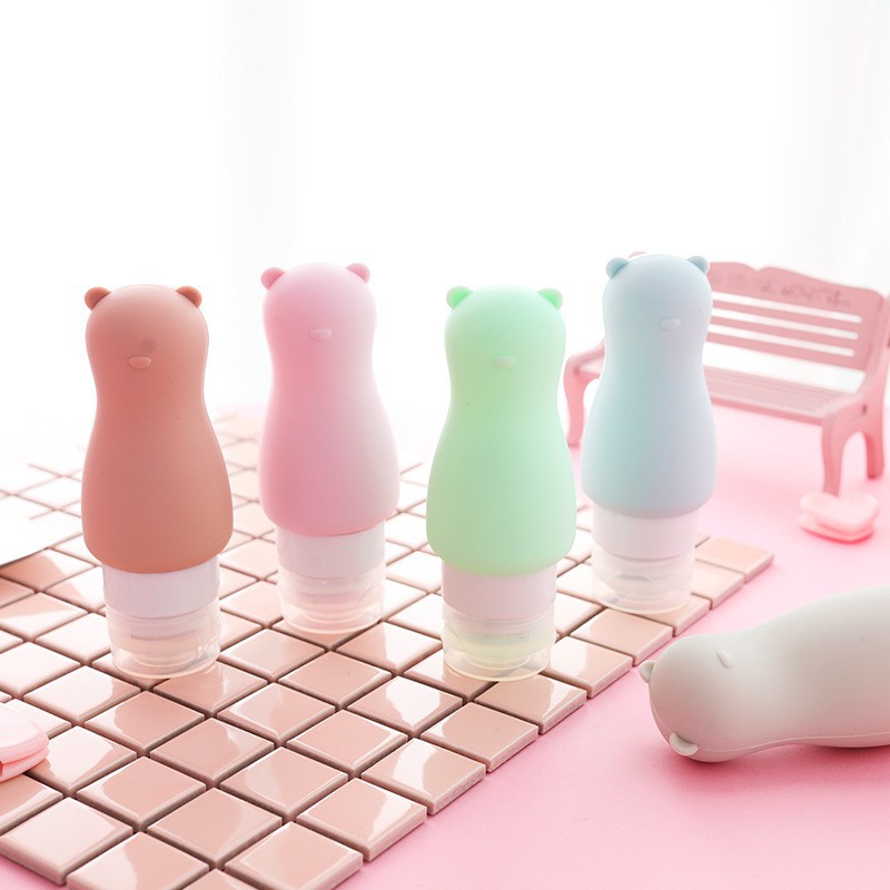 Lọ/Chai Chiết Dầu Gội, Sữa Tắm, Sữa Rửa Mặt Tiện Lợi Chất Liệu Silicon 90ml