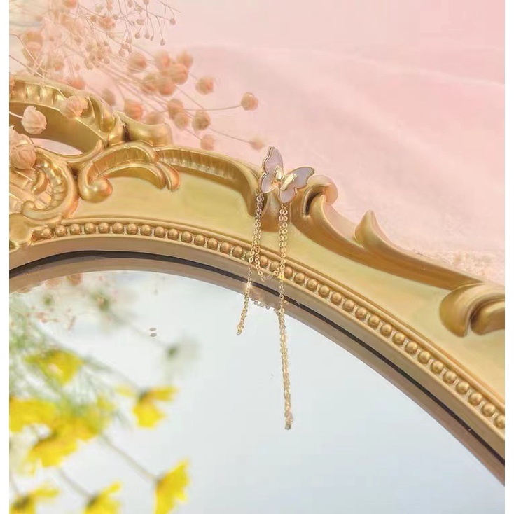 Khuyên Tai Dạng Kẹp Hình Bướm Màu Trắng Phong Cách Hàn Quốc Mới 2022 Niche Ins Không Xỏ Lỗ Dành Cho Bạn Nữ