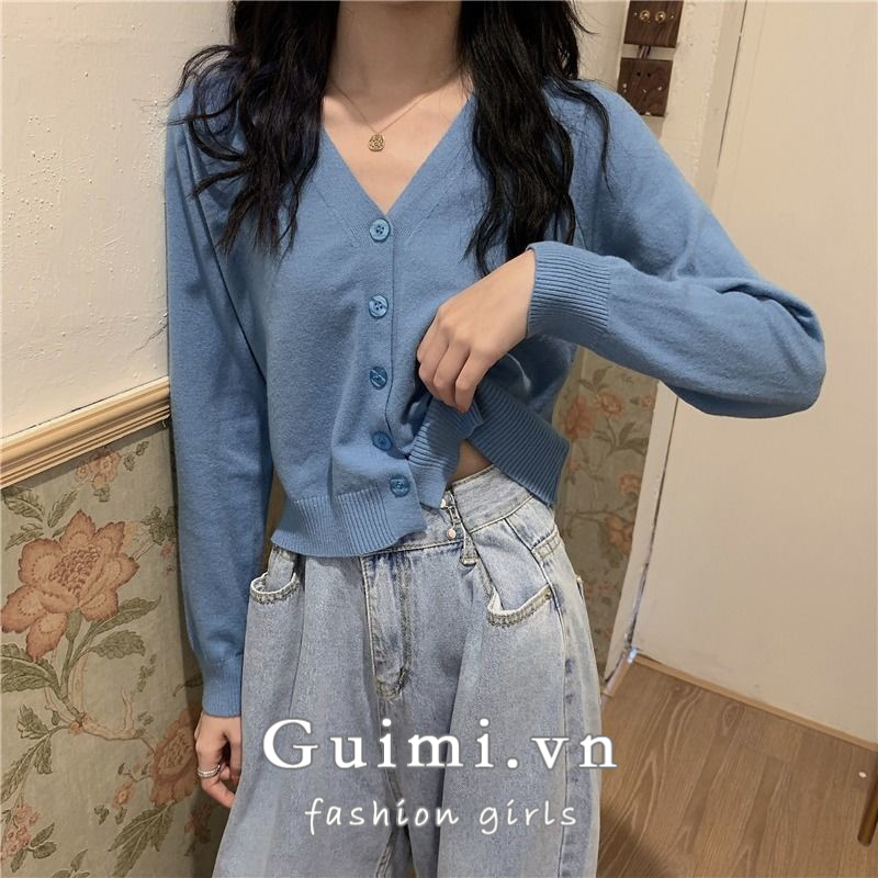 Áo khoác cardigan NZN dệt kim tay dài cổ chữ V phong cách Hàn Quốc thời trang mùa thu cho nữ