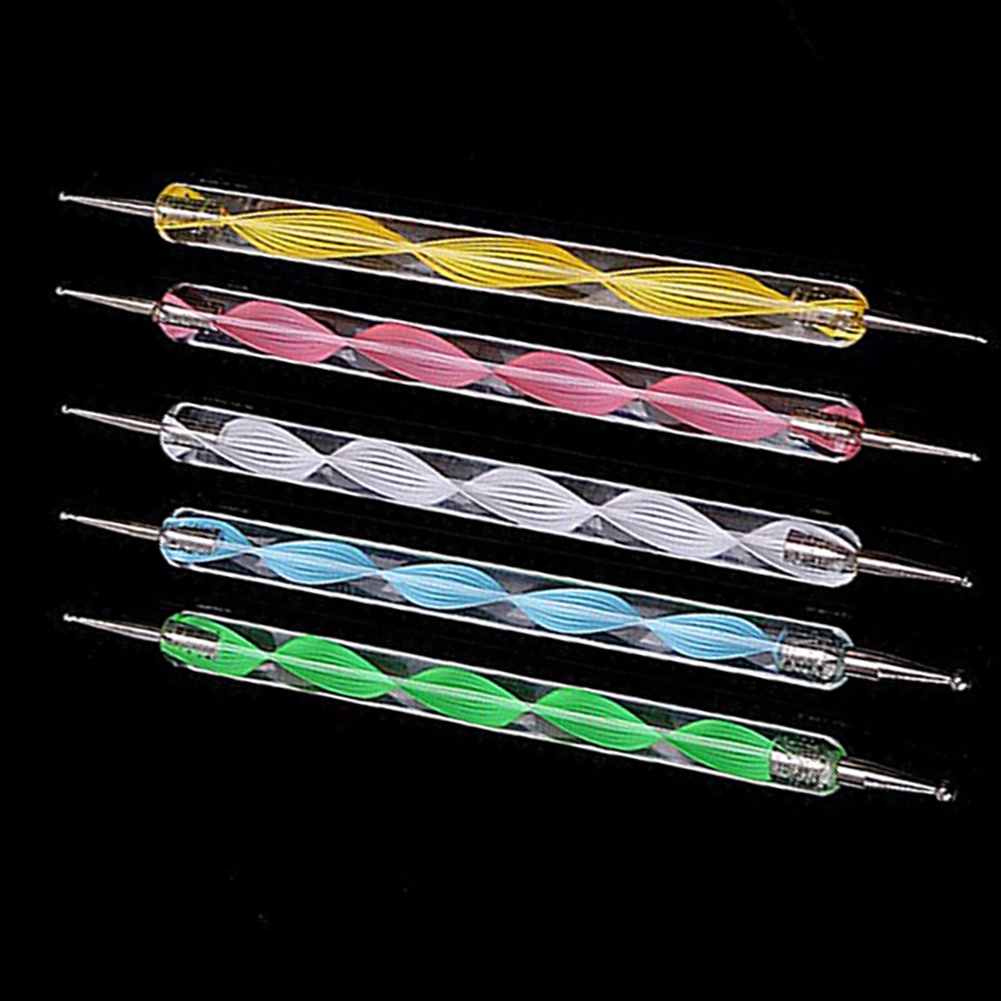 Set 5 Dụng Cụ Trang Trí Móng Tay Nghệ Thuật Hai Đầu Họa Tiết Cẩm Thạch / Chấm Bi
