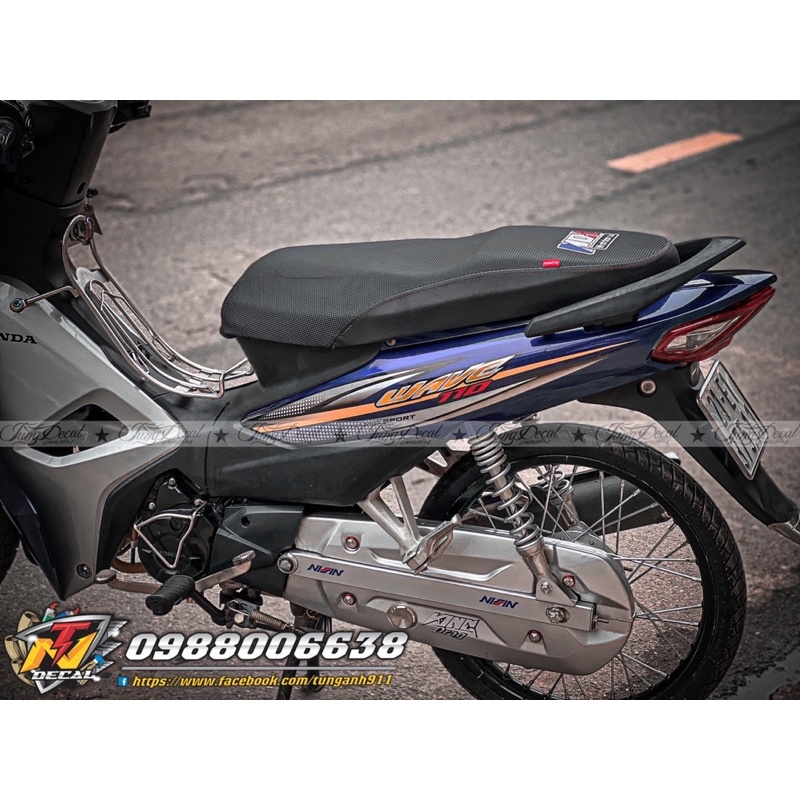 Tem rời móc câu dán xe Wave Tím than