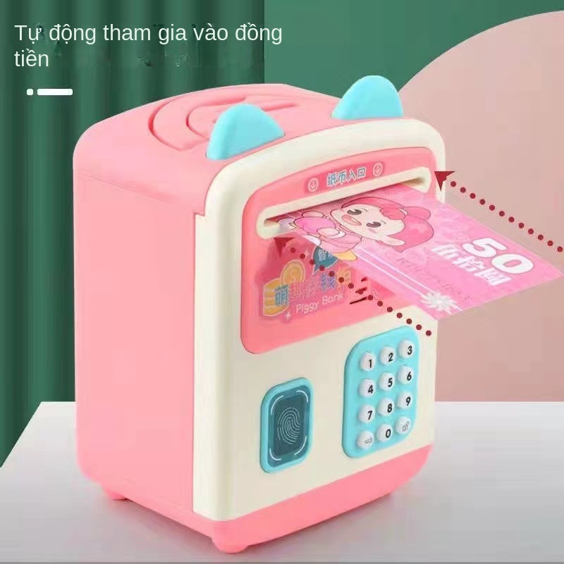 Lon tiết kiệm thông minh cho trẻ em, hộp tiền gửi mật khẩu vân tay tự động, nhận dạng khuôn mặt mở khóa TTD257