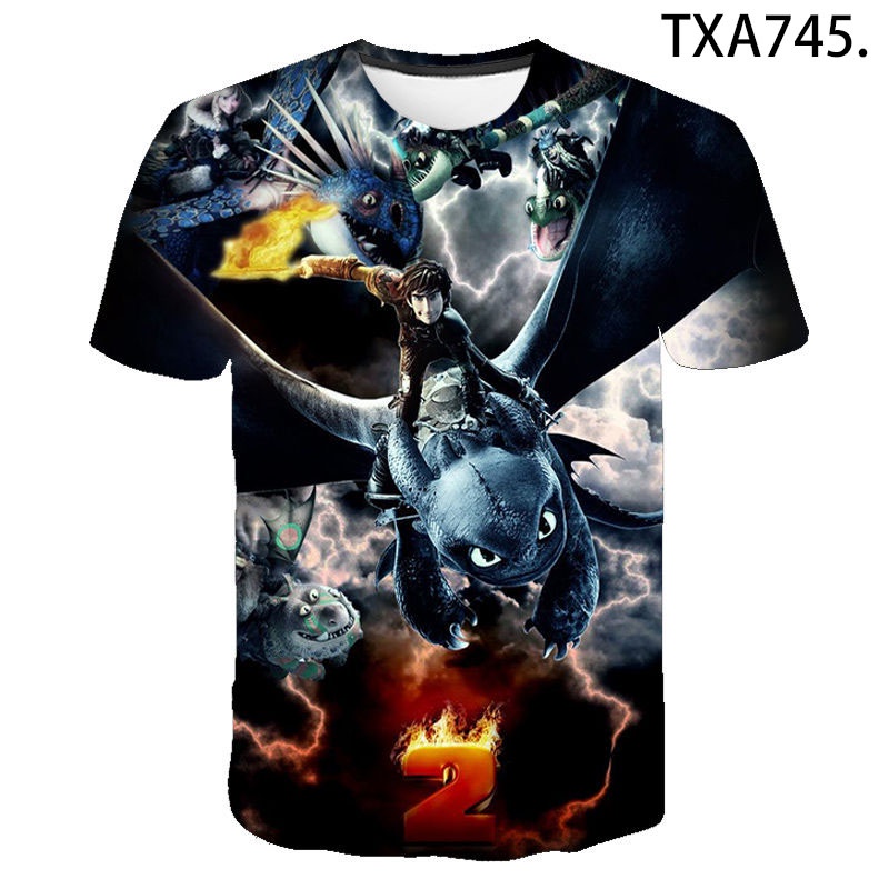 Áo Thun Tay Ngắn In Phim How to Train Your Dragon 3 The Hidden World Thời Trang Mùa Hè Cho Nam Và Nữ