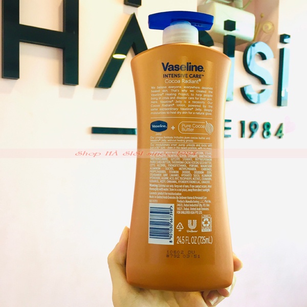 SỮA DƯỠNG THỂ VASELINE - Intensive Care Cocoa Glow Body Lotion 725ml ( Nâu )