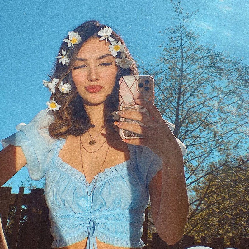 Áo Kiểu Tay Ngắn Cổ Thuyền Phối Dây Thắt Xinh Xắn Cho Nữ | BigBuy360 - bigbuy360.vn