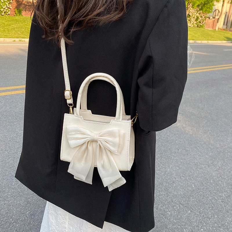 Túi đeo vai IELGY hình vuông cỡ nhỏ thắt nơ thời trang cho nữ