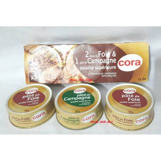 Pate Cora Pháp - Lốc 3 hộp ( 3 x 78g)