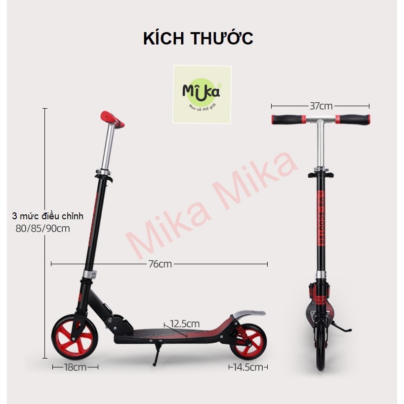 Xe trượt scooter cho các bé từ 5 tuổi trở lên hai bánh chống xóc lướt êm gấp gọn