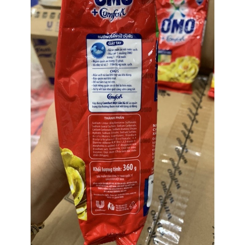 Bột giặt Omo Comfort gói 350g / 700g tinh dầu thơm nồng nàn lưu hương thơm lâu - xà bông giặt tay