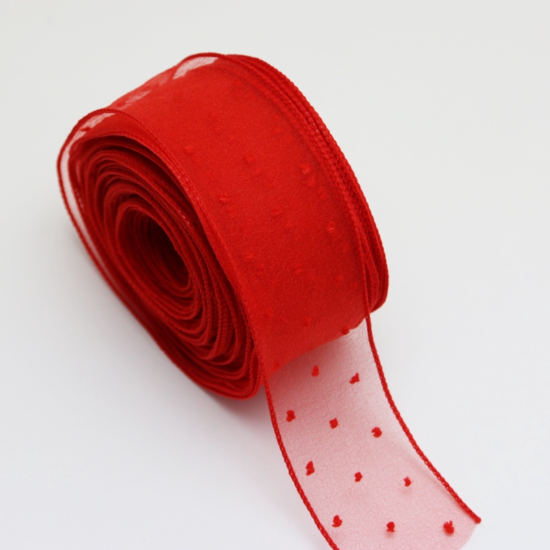 Dây Ruy Băng Họa Tiết Chấm Bi Dài 50mm Dài 5 Yards Dùng Trang Trí Phụ Kiện