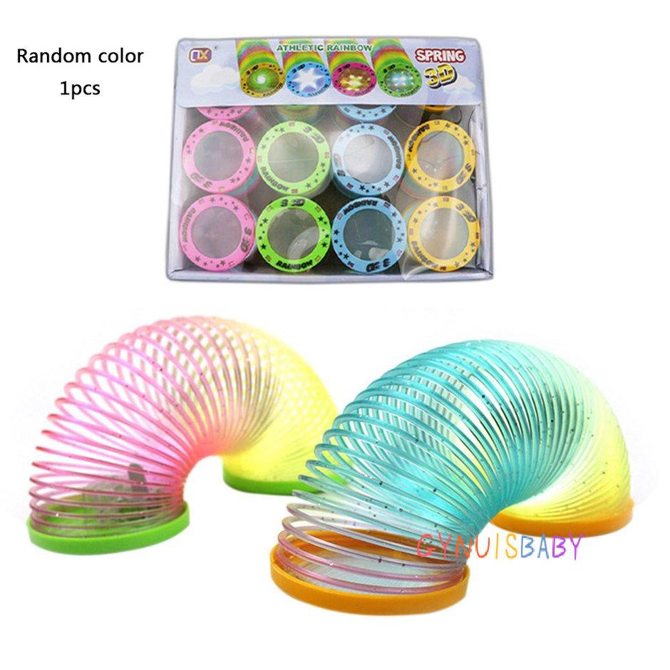 Dây Lò Xo Tròn Màu Cầu Vồng 3D Phát Sáng Nhiều Màu Sắc
