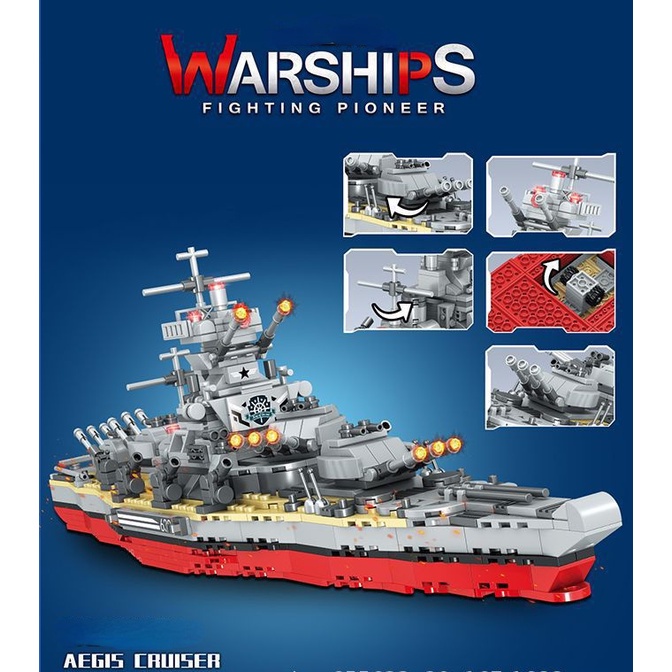 Đồ chơi Lắp ráp Mô hình Tàu Chiến QL0173 QL0174 Army Warship