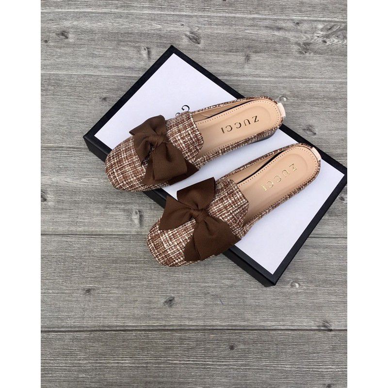 Giầy sục slipon nơ vải siêu xinh hót!!!