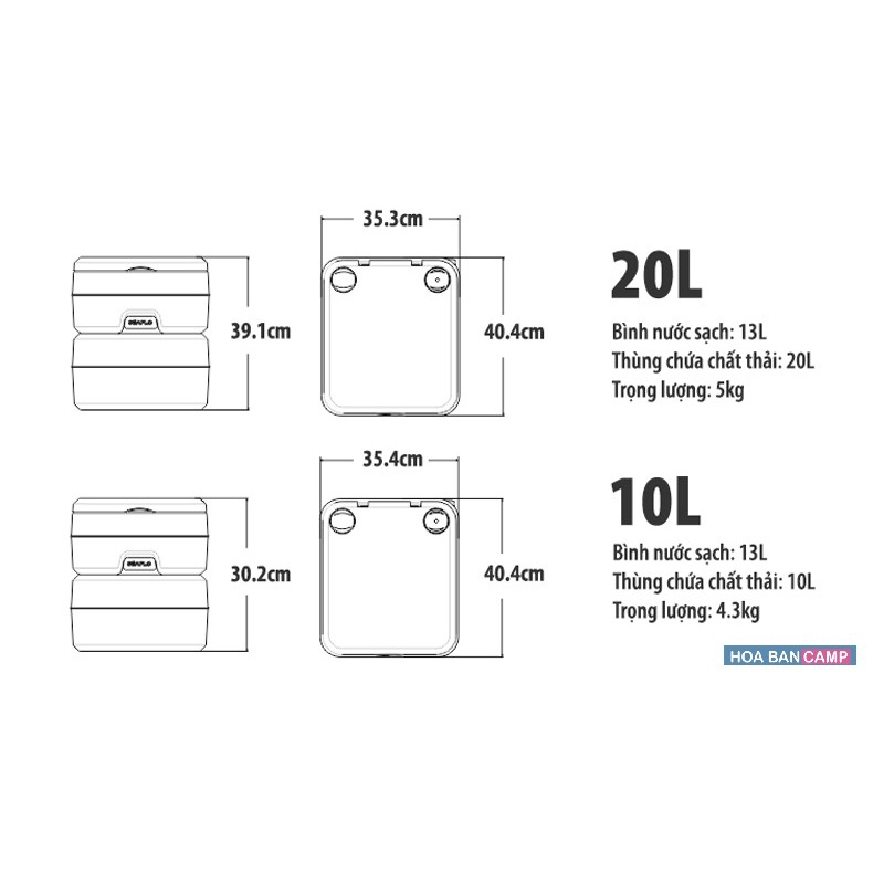 Toilet Di Động Dã Ngoại, Cắm Trại | Dung Tích 20L