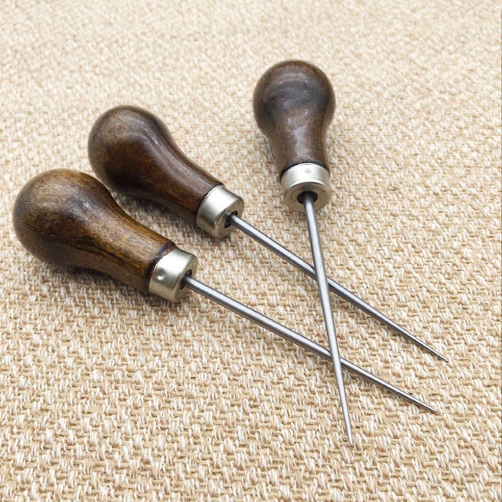 Mũi Khoan Gia Công Vật Liệu Da Tay Cầm Bằng Gỗ