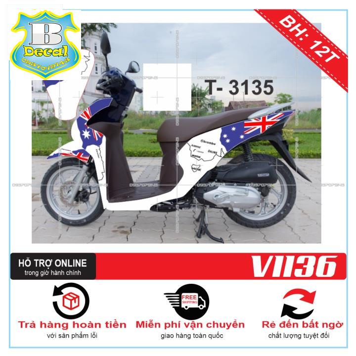TEM TRÙM XE VISION 2016 CỜ ANH [Bi Decal]