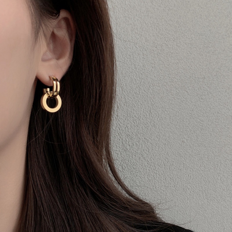 Bông Tai Khoen Tròn Cá Tính Titan Ko Đen TT 4287