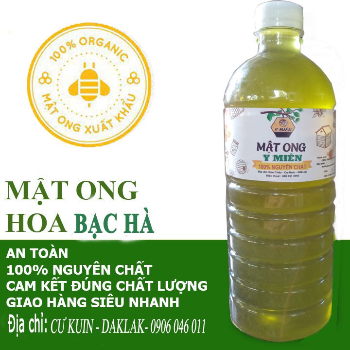 Mật ong hoa bạc hà 1lit nguyên chất có giấy cam kết