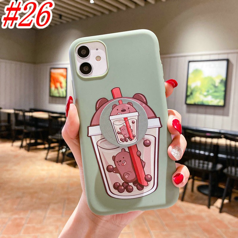 Ốp Lưng Mềm Hình Gấu Kèm Giá Đỡ Dùng Cho Redmi Note 9 9s 8 8a 7 6a 5 5a 4 4a 4x Pro Plus Prime Xiaomi Mi A1 Poco X3