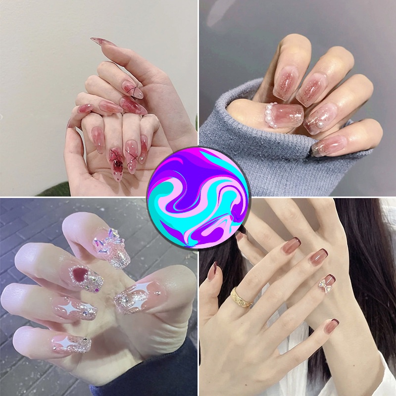 Móng giả Set 24 móng tay kèm chai keo dán