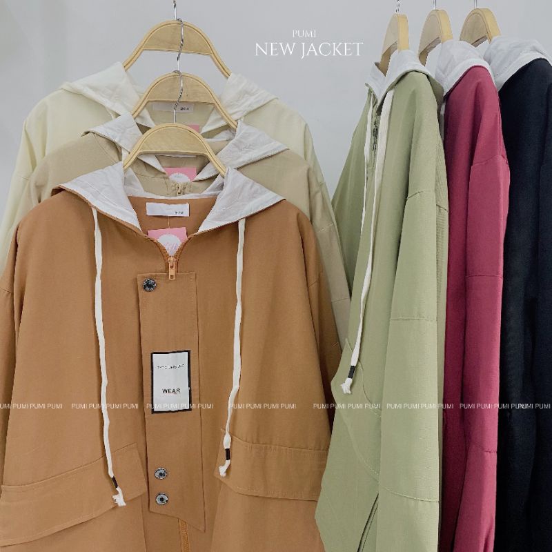 Áo khoác kaki nữ 2s khoá kéo và gài nút 2 túi hộp trước nhiều màu freesize Pumi
