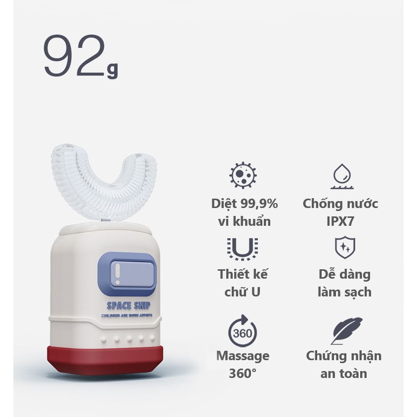 [HOT 2021] Bàn Chải Điện Rảnh Tay Cho Bé - Bàn Chải Đánh Răng Trẻ Em Bằng Điện U-Style Diệt Khuẩn Bằng Tia UV