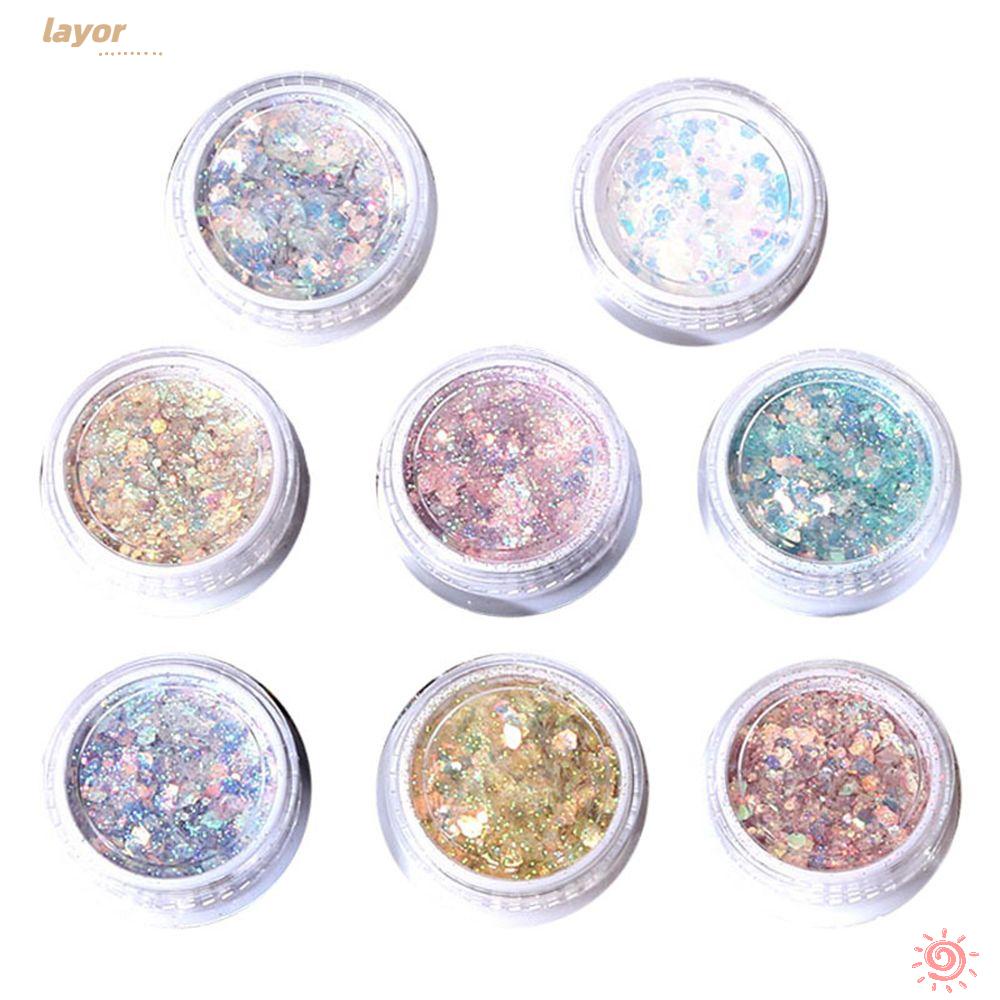 [LAY] Decoration|Epoxy Mould Material DIY crafts Laser Glitter Powder Beauty Hexagon Mermaid Flakes Handmade Glitter Nail Tips