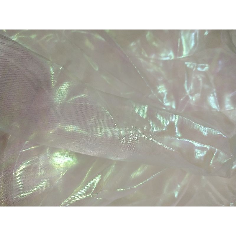 Vải voan kính bóng ánh dạ quang, ánh xà cừ hologram