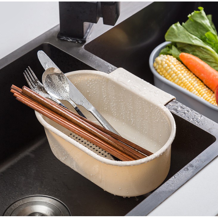 Khay Lọc Rác Gắn Bồn Rửa Bát - Rổ Để Đồ Rửa Chén Bát, Thức Ăn Thừa, Rửa Rau Củ Quả