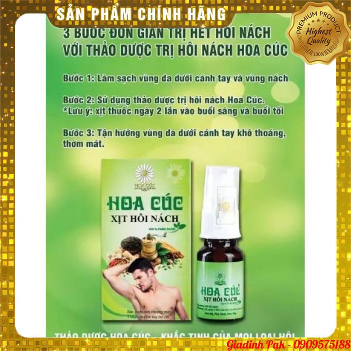 (Chính Hãng) Xịt Triệt Hôi Nách Hoa Cúc - Ngăn Tiết Mồ Hôi - Giảm Thâm (Mẫu Mới)