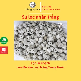 Sứ lọc nhẫn trắng , sứ lỗ lọc nước hồ cá 1kg