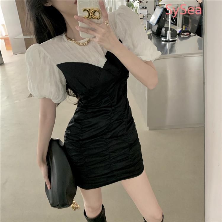 Đầm tay phồng phong cách retro Pháp thanh lịch cho nữ