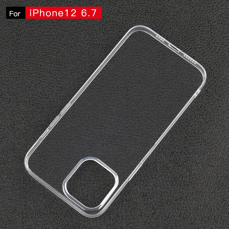 Ốp lưng silicone dẻo trong suốt cho iPhone 11/12 Pro Max/Mini/Xs Max/X/Xs/Xr/6/6S/7/8 Plus/5/5S/SE/4/4S siêu mỏng 0.5 mm