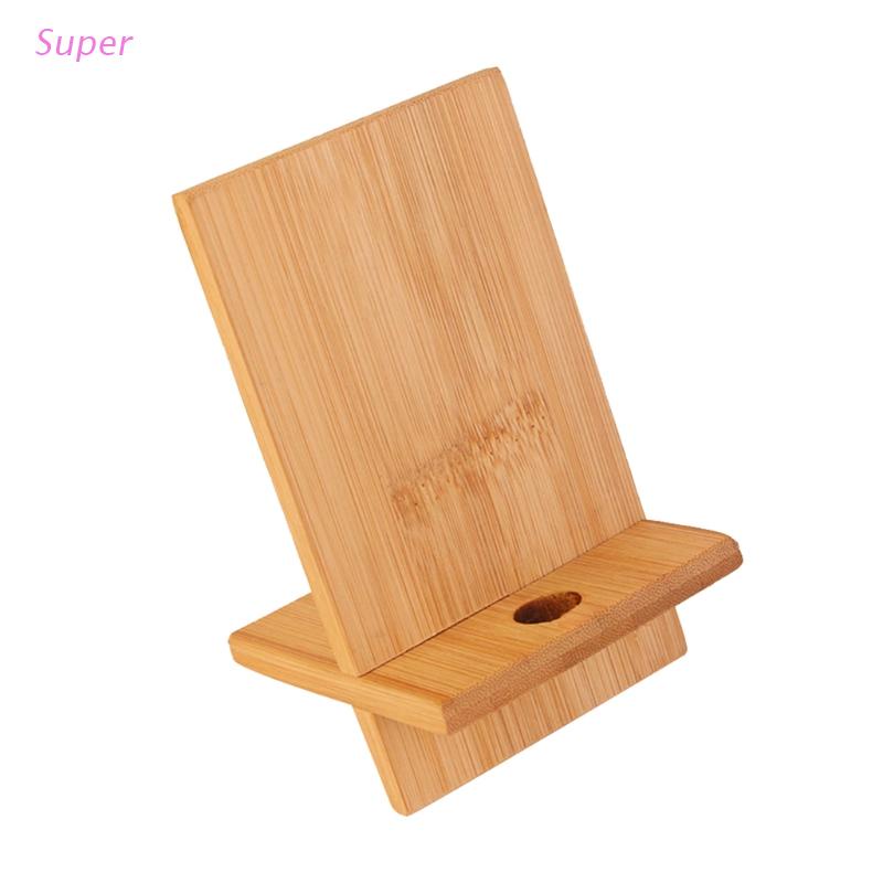 Giá Đỡ Điện Thoại Bằng Gỗ Tre Chống Trượt Để Bàn Có Lỗ Sạc Tương Thích Với Tất Cả Các Dòng Điện Thoại