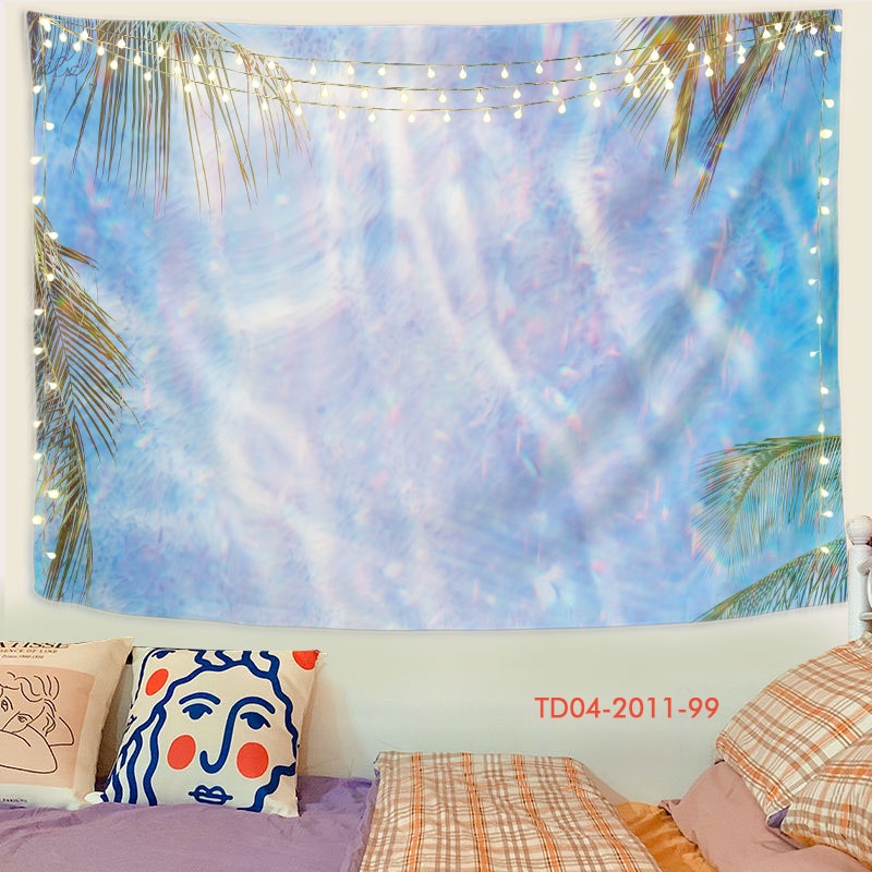Tranh vải treo tường decor Tín Phát, vải treo tường phông nền mặt trăng, thiên hà cho không gian chill
