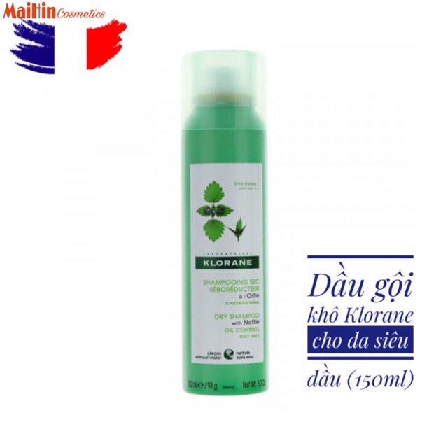 Dầu gội khô Klorane cho da dầu 150ml (mẫu mới)