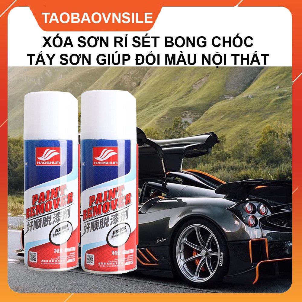 Chai Xịt Tẩy Sơn Ô tô, Xe Máy - Loại Bỏ Lớp Sơn Cũ Đã Rỉ Sét, Thay Lên Lớp Áo Màu Mới - HAOSHUN Remover