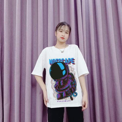 Áo thun tay lỡ phông Unisex from rộng nam nữ KAKISHOP , áo màu đen ulzzang in hình phi hành gia NOESCAPE | BigBuy360 - bigbuy360.vn