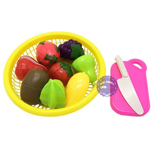 Bộ đồ chơi rổ đựng trái cây cắt bằng nhựa Long Thủy