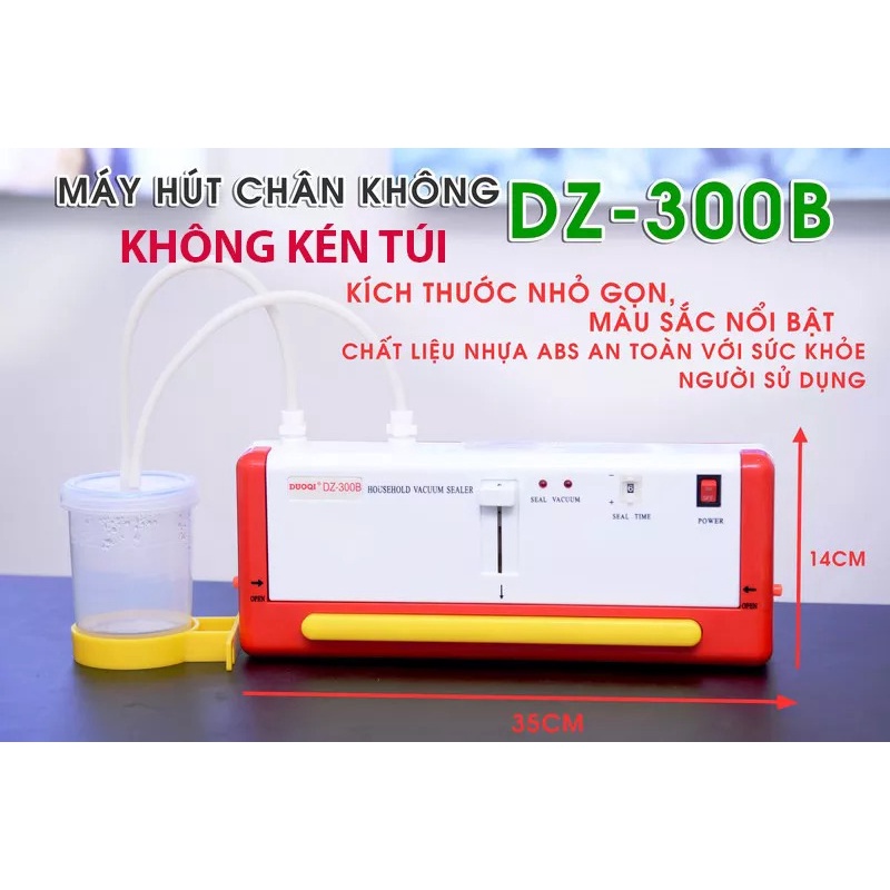Máy Hút Chân Không Gia Đình Không Kén Túi DZ300B, Hút Cả Đồ Khô Và Đồ Ướt Bảo Hành 12 Tháng Tặng Kèm Theo Túi Hút