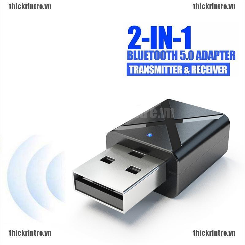 <Hot~new>Car 2-in-1 Transmitter Receiver Wireless Audio USB Bluetooth FM Adapter 5.0