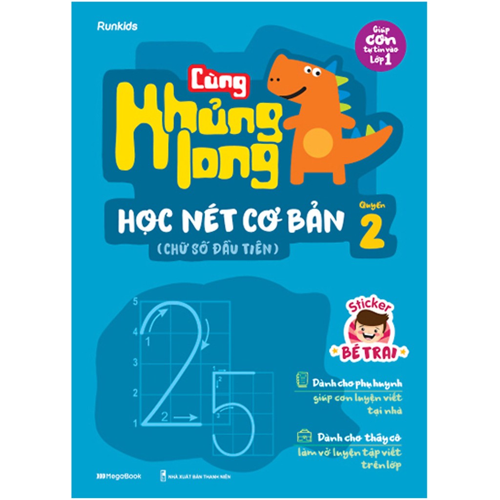 Sách - Cùng Khủng Long Học Nét Cơ Bản (Bé Trai) - Quyển 2