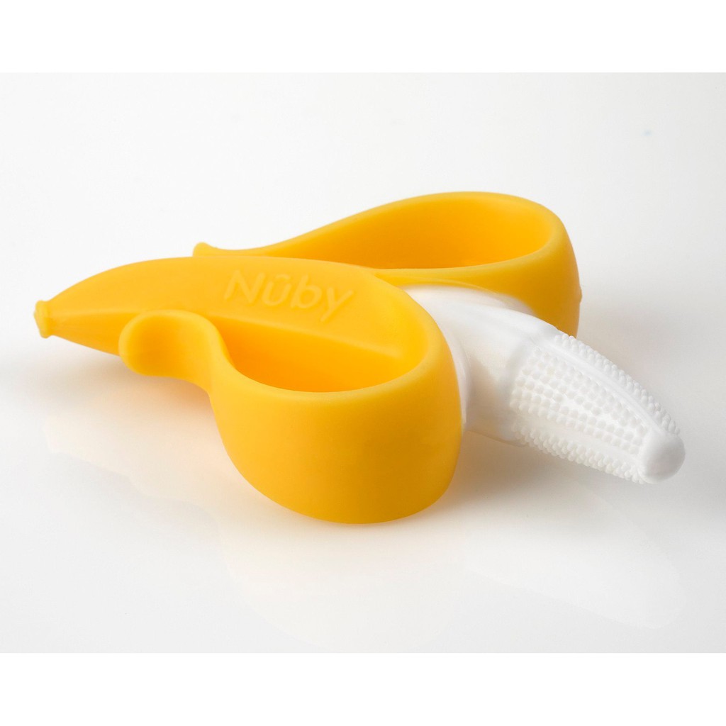 Ngậm nướu hình quả chuối 📌100% SILICON📌 ngậm nướu đồ chơi giảm ngứa lơi, an toàn cho bé Nuby - USA (mẫu mới nhất)