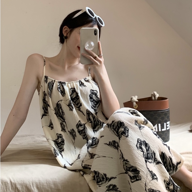 Đầm Hai Dây Dáng Rộng Phong Cách Hàn Quốc Hợp Thời Trang Cho Nữ