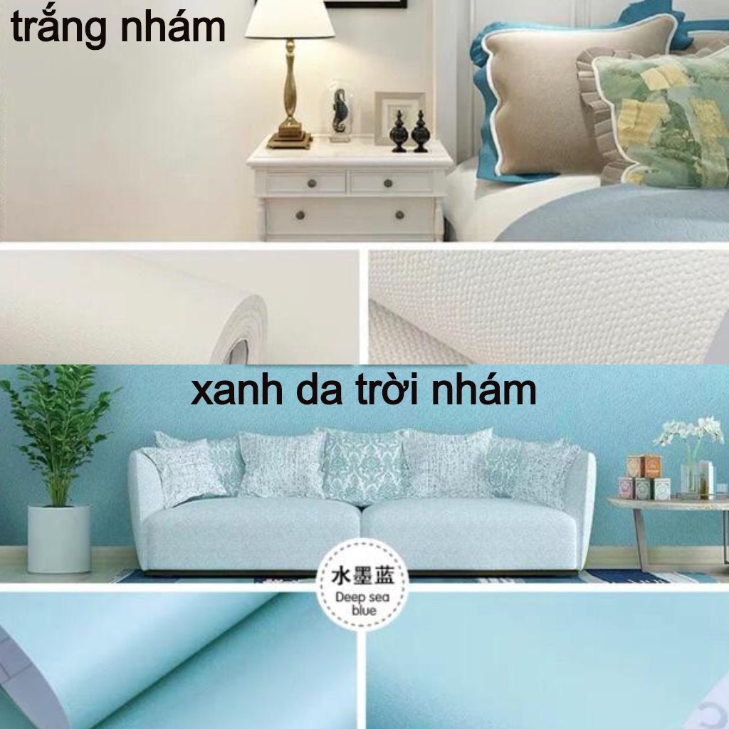 Giấy dán tường màu trơn pastel có sẵn keo khổ rộng 45 cm dài 10 mét / 1 cuộn(decal dán tường)