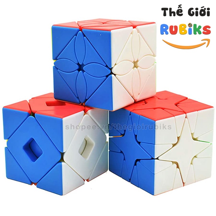 Set 3 Rubik Biến Thể MoYu Meilong Double Skew + Polaris + Maple Leaves Skew Cube