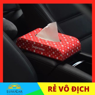 Hộp đựng khăn giấy trên ô tô, xe hơi chất liệu da cao cấp phong cách thời trang cá tính - Phù hợp với mọi loại xe