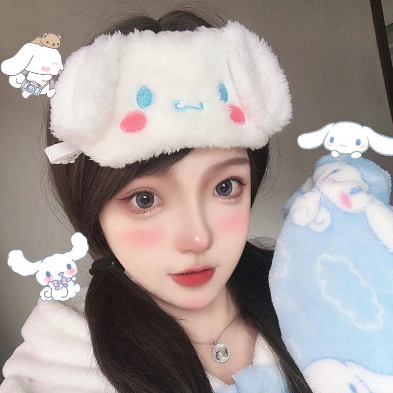 Mặt Nạ Che Mắt Ngủ Bằng Vải Lông Hình Cinnamoroll babycinnamoroll Nhồi Bông Dễ Thương Giảm Mệt Mỏi Khi Ngủ Mùa Đông Và Mùa Hè