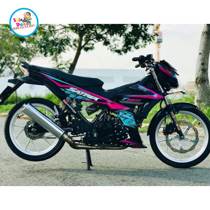 [SHIN DECAL] Tem xe satria fi xanh hồng